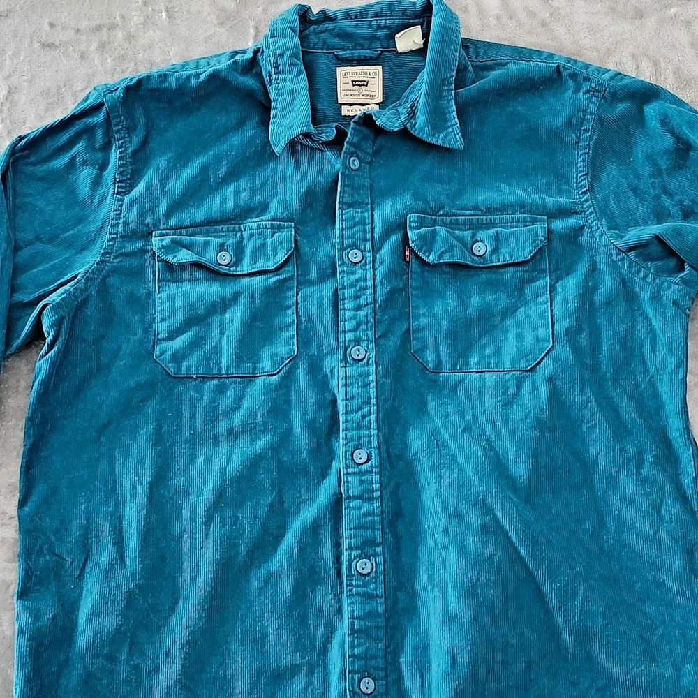Levi's Jackson Worker Shacket Men's L Blue Corduroy Button Up‎ Gorpcore Button
